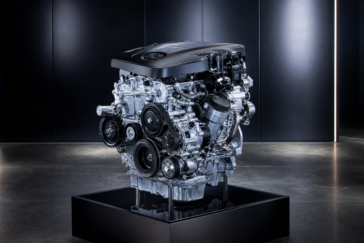 Premium BMW N47 four-cylinder diesel engine on display